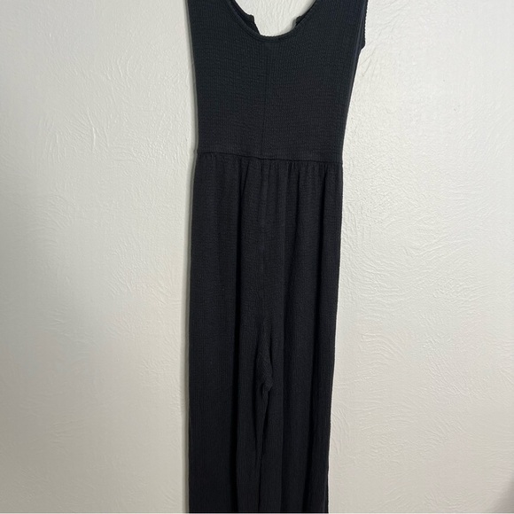 Out From Under for Urban Outfitters Black Waffle Knit Tie Back Jumpsuit Size S - Picture 12 of 13